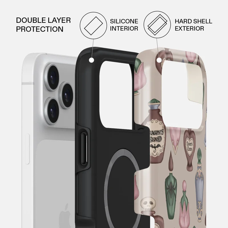 بورجا جراب بيرجا آيفون  برو ماكس ألكيميست بريميوم متوافق مع طبقة مزدوجة هجينة صلبة + حماية سيليكون - مقاوم للخدش والصدمات